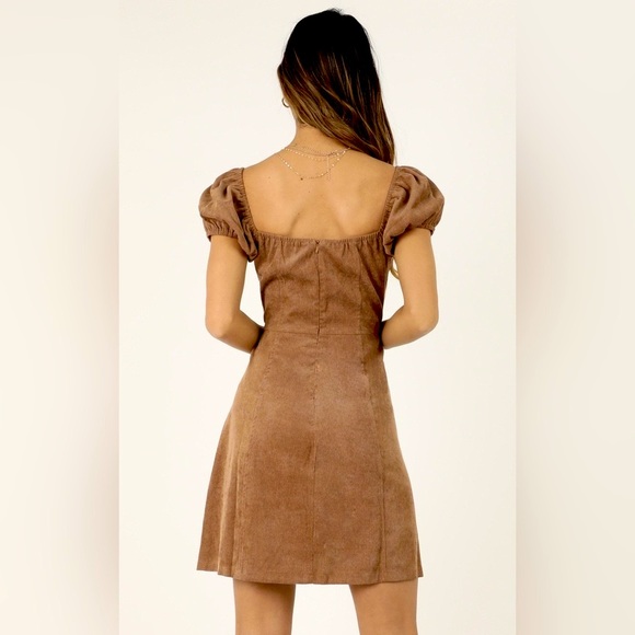 🧸⭐️ Super Cute Tan Corduroy Dress by Showpo ⭐️🧸 Size S / 8 BNWT - Picture 7 of 14